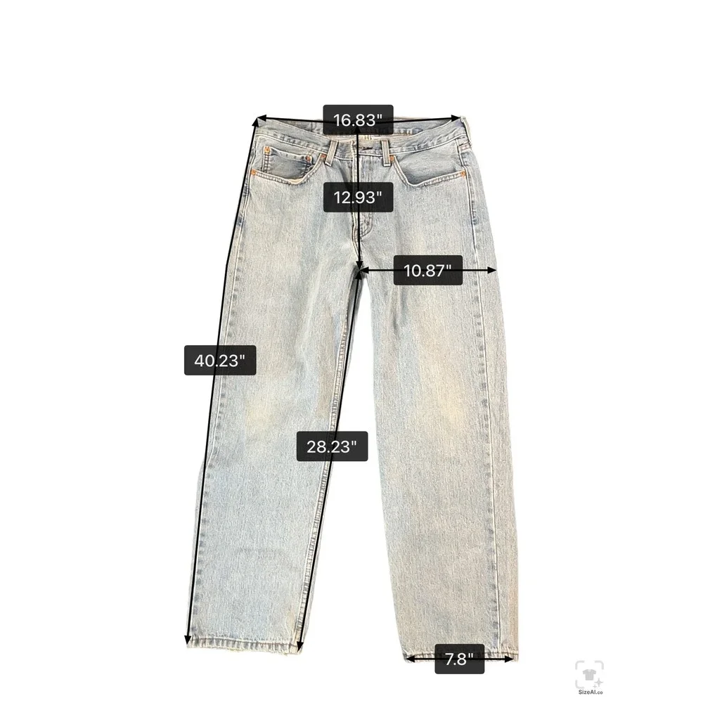 Levis 550 Relaxed Fit Light Wash Denim Jeans Mens 34x30 Blue Tapered Leg